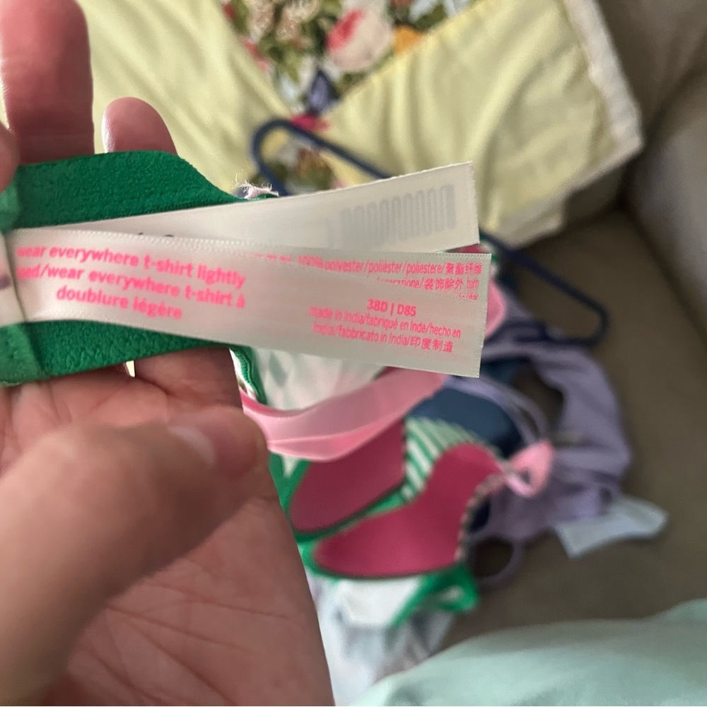Green and Pink T-Shirt Bra